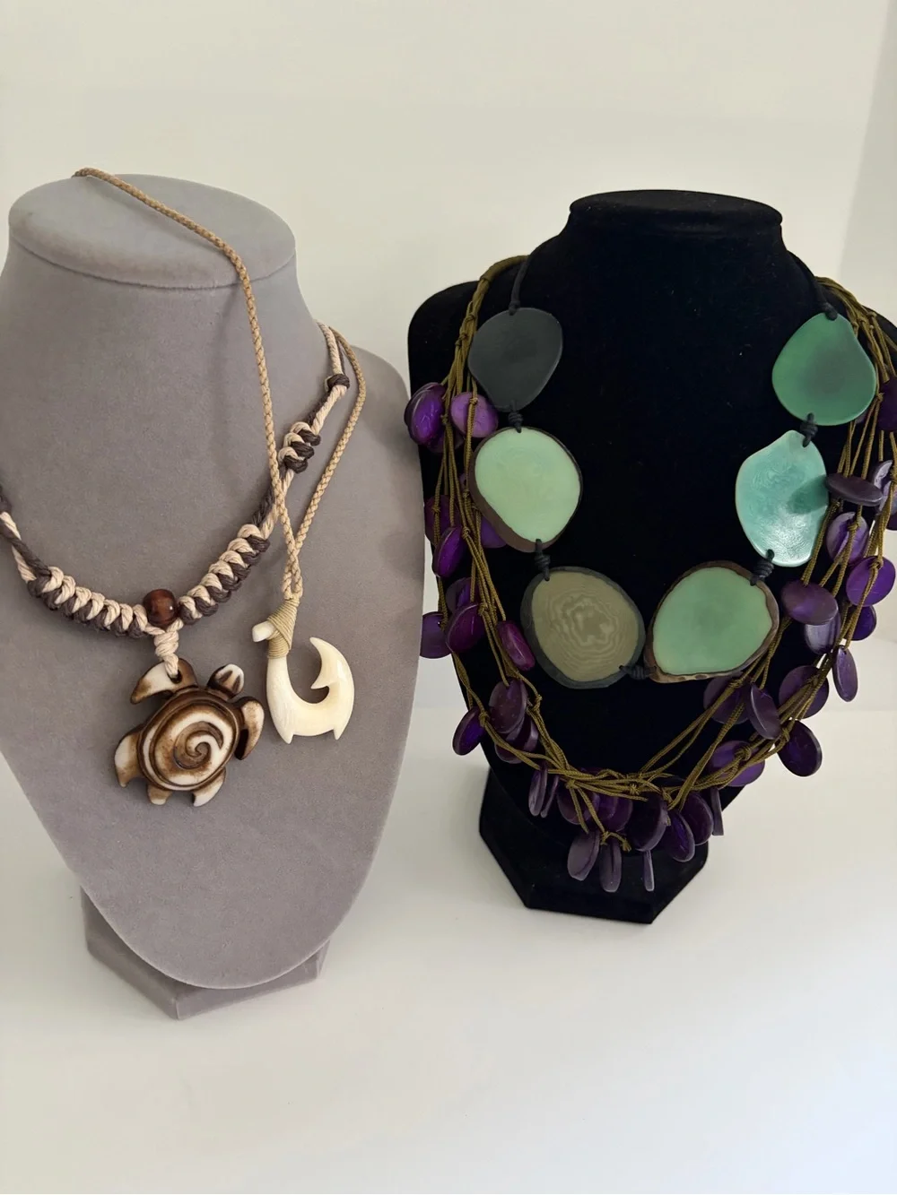Handcrafted Green and Purple Turtle Pendant Necklace